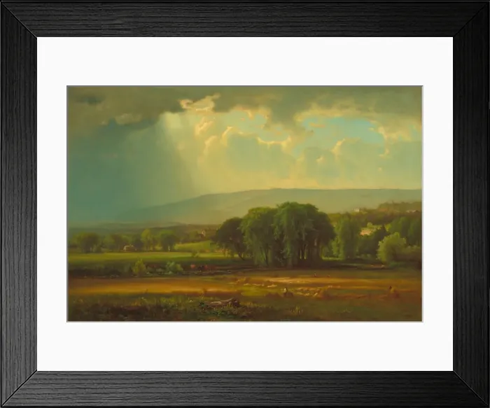 Framed Print : Harvest Scene in the Delaware Valley, 1867. Creator: George Inness Framed Print : Harvest Scene in the Delaware Valley, 1867. Creator: George Inness