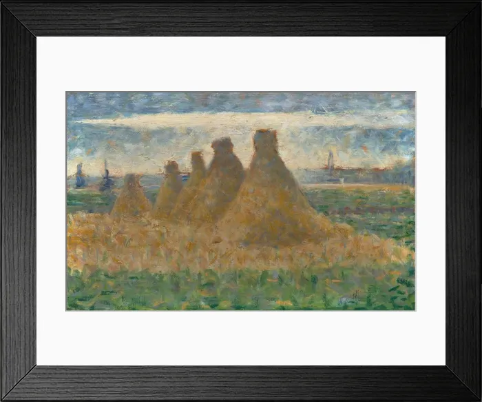 Framed Print : Haystacks, c. 1882. Creator: Georges-Pierre Seurat Framed Print : Haystacks, c. 1882. Creator: Georges-Pierre Seurat