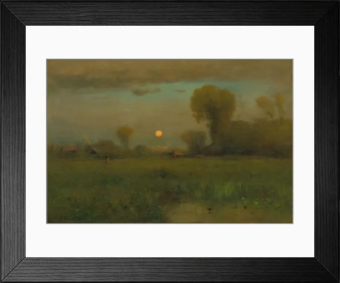 Framed Print : Harvest Moon, 1891. Creator: George Inness Framed Print : Harvest Moon, 1891. Creator: George Inness