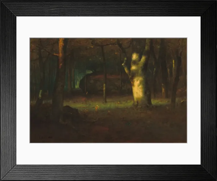 Framed Print : Sunset in the Woods, 1891. Creator: George Inness Framed Print : Sunset in the Woods, 1891. Creator: George Inness