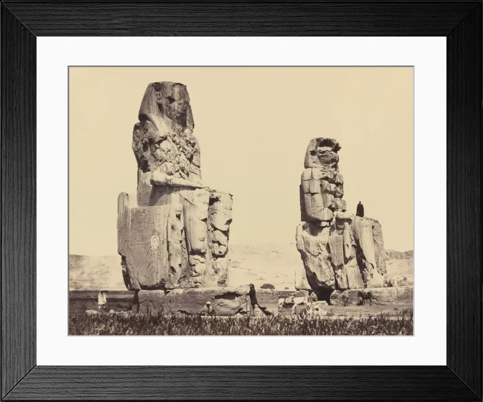 Framed Print : The Statues of the Plain, Thebes, 1858. Creator: Francis Frith Framed Print : The Statues of the Plain, Thebes, 1858. Creator: Francis Frith