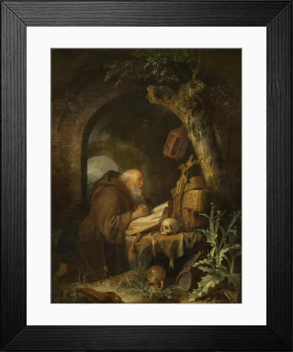 Framed Print : The Hermit, 1670. Creator: Gerrit Dou Framed Print : The Hermit, 1670. Creator: Gerrit Dou