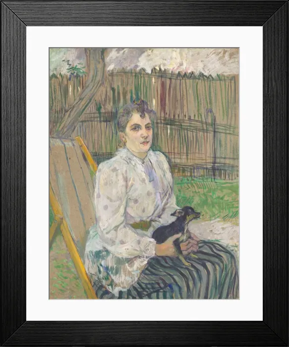 Framed Print : Lady with a Dog, 1891. Creator: Henri de Toulouse-Lautrec Framed Print : Lady with a Dog, 1891. Creator: Henri de Toulouse-Lautrec
