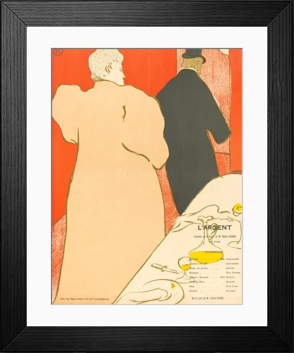 Framed Print : L Argent, 1895. Creator: Henri de Toulouse-Lautrec Framed Print : L Argent, 1895. Creator: Henri de Toulouse-Lautrec