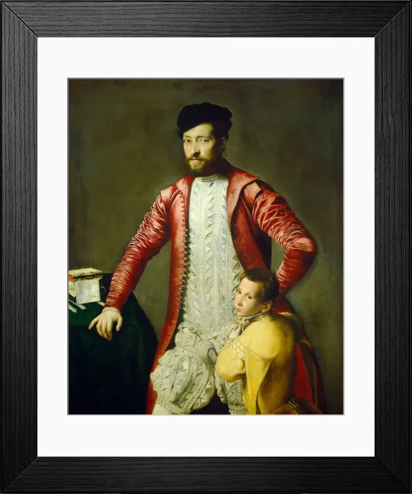 Framed Print : Alessandro Alberti with a Page, possibly 1544 / 1545. Creator: Gian Paolo Pace Framed Print : Alessandro Alberti with a Page, possibly 1544 / 1545. Creator: Gian Paolo Pace