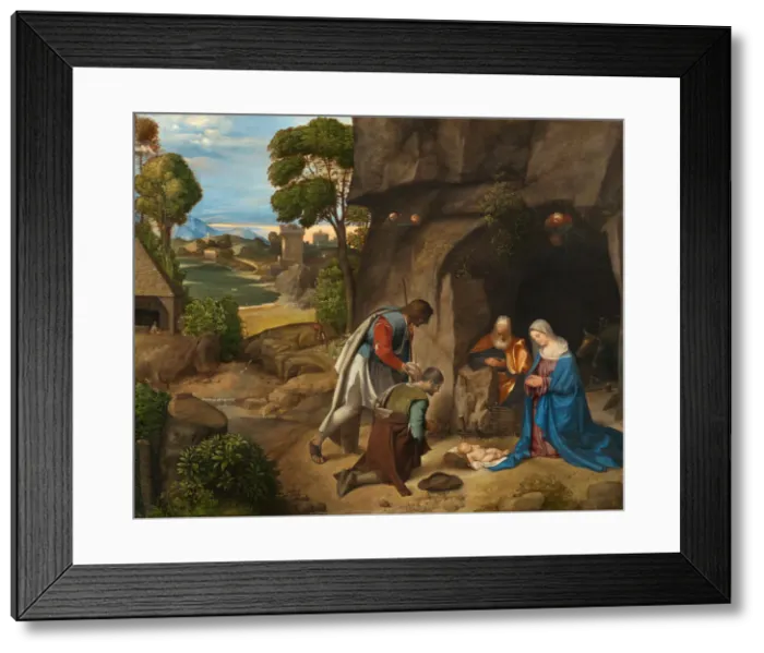 Framed Print : The Adoration of the Shepherds, 1505 / 1510. Creator: Giorgione Framed Print : The Adoration of the Shepherds, 1505 / 1510. Creator: Giorgione