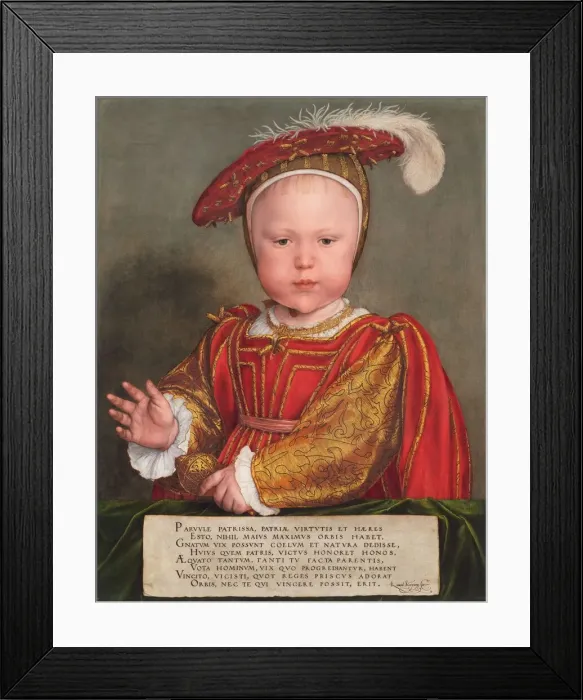 Framed Print : Edward VI as a Child, probably 1538. Creator: Hans Holbein the Younger Framed Print : Edward VI as a Child, probably 1538. Creator: Hans Holbein the Younger