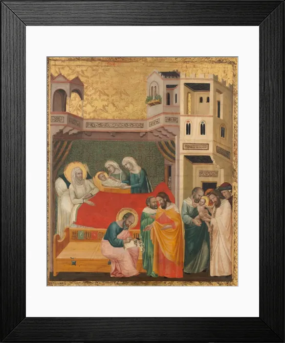 Framed Print : The Birth, Naming, and Circumcision of Saint John the Baptist, c. 1335 Framed Print : The Birth, Naming, and Circumcision of Saint John the Baptist, c. 1335