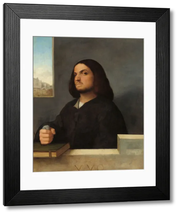 Framed Print : Portrait of a Venetian Gentleman, c. 1510 / 1515. Creator: Giovanni Cariani Framed Print : Portrait of a Venetian Gentleman, c. 1510 / 1515. Creator: Giovanni Cariani