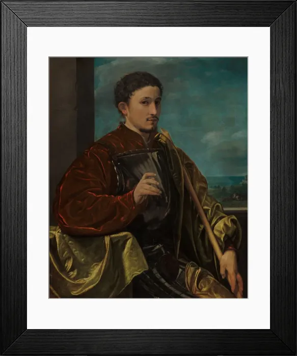 Framed Print : Portrait of a Knight, c. 1525. Creator: Giovanni Girolamo Savoldo Framed Print : Portrait of a Knight, c. 1525. Creator: Giovanni Girolamo Savoldo