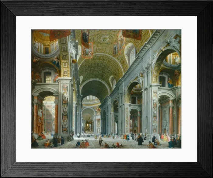 Framed Print : Interior of Saint Peter s, Rome, c. 1754. Creator: Giovanni Paolo Panini Framed Print : Interior of Saint Peter s, Rome, c. 1754. Creator: Giovanni Paolo Panini