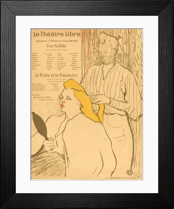 Framed Print : The Hairdresser - Program for the Theatre-Libre (Le coiffeur - Programme du Thé Framed Print : The Hairdresser - Program for the Theatre-Libre (Le coiffeur - Programme du Thé