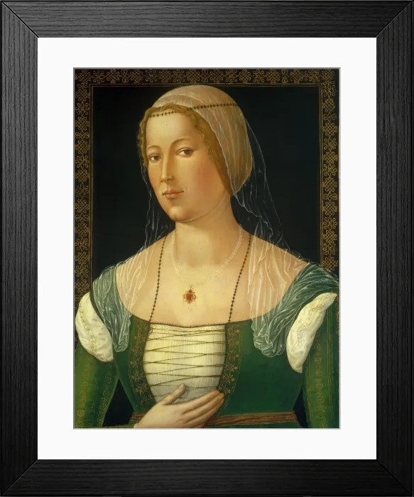Framed Print : Portrait of a Young Woman, c. 1508. Creator: Girolamo di Benvenuto Framed Print : Portrait of a Young Woman, c. 1508. Creator: Girolamo di Benvenuto