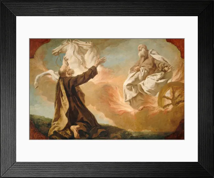 Framed Print : Elijah Taken Up in a Chariot of Fire, c. 1740 / 1755. Creator: Giuseppe Angeli Framed Print : Elijah Taken Up in a Chariot of Fire, c. 1740 / 1755. Creator: Giuseppe Angeli