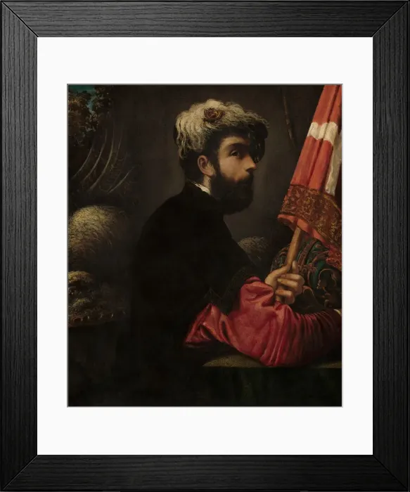 Framed Print : Portrait of a Man as Saint George, c. 1620s. Creator: Giuseppe Caletti Framed Print : Portrait of a Man as Saint George, c. 1620s. Creator: Giuseppe Caletti