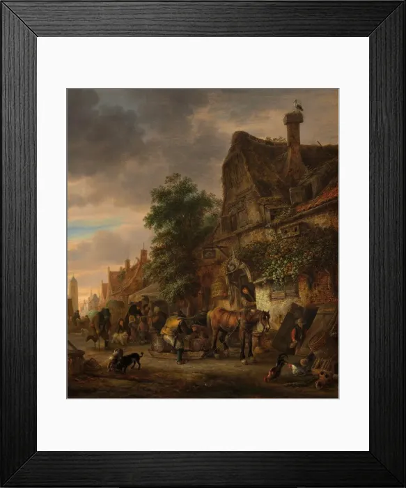 Framed Print : Workmen before an Inn, 1645. Creator: Isaac van Ostade Framed Print : Workmen before an Inn, 1645. Creator: Isaac van Ostade