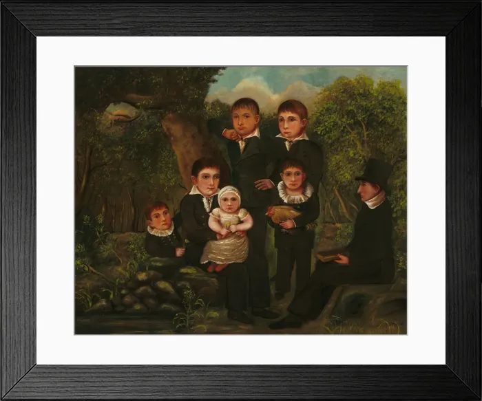 Framed Print : Abraham Clark and His Children, 1822. Creator: J. H Framed Print : Abraham Clark and His Children, 1822. Creator: J. H