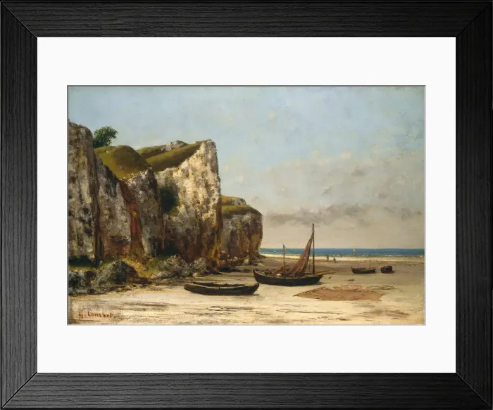 Framed Print : Beach in Normandy, c. 1872  /  1875. Creator: Gustave Courbet
