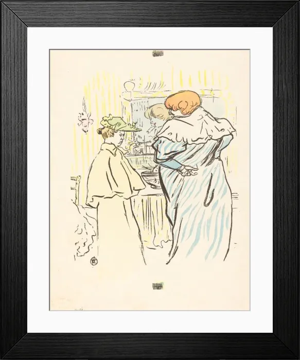 Framed Print : Two Women before a Mirror. Creator: Henri de Toulouse-Lautrec Framed Print : Two Women before a Mirror. Creator: Henri de Toulouse-Lautrec