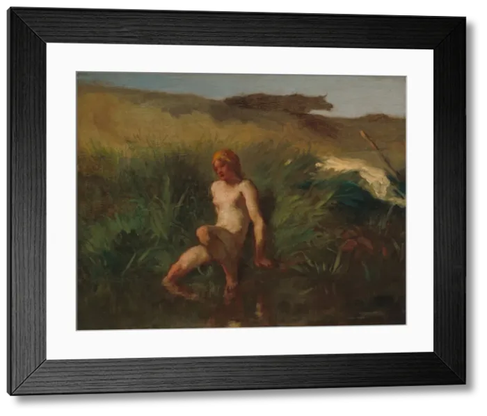 Framed Print : The Bather, 1846 / 1848. Creator: Jean Francois Millet Framed Print : The Bather, 1846 / 1848. Creator: Jean Francois Millet
