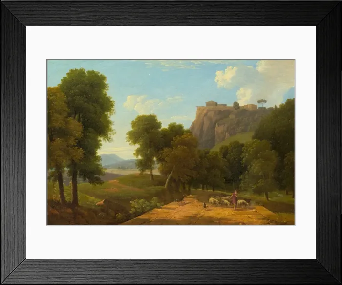 Framed Print : Shepherd with His Flock, c. 1820. Creator: Jean-Victor Bertin Framed Print : Shepherd with His Flock, c. 1820. Creator: Jean-Victor Bertin