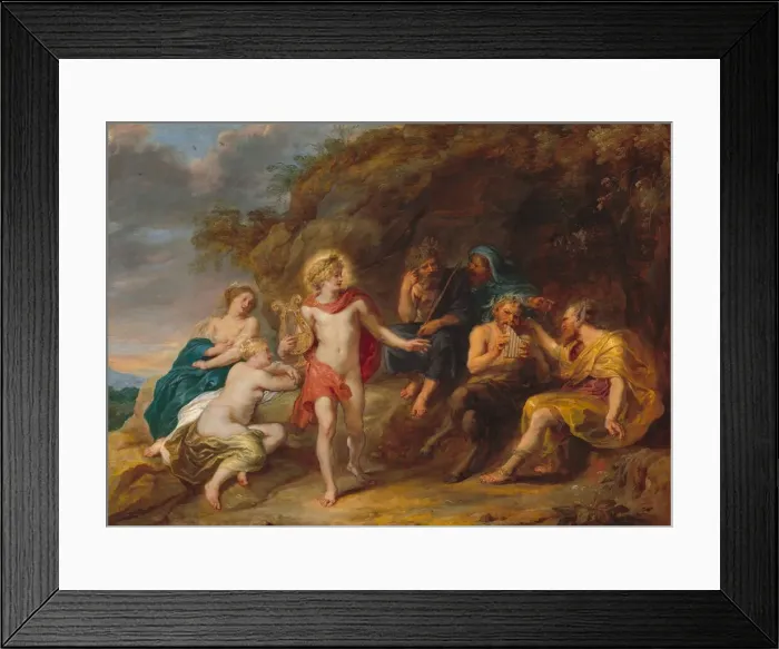 Framed Print : The Judgment of Midas, c. 1640. Creator: Jan van den Hoecke Framed Print : The Judgment of Midas, c. 1640. Creator: Jan van den Hoecke