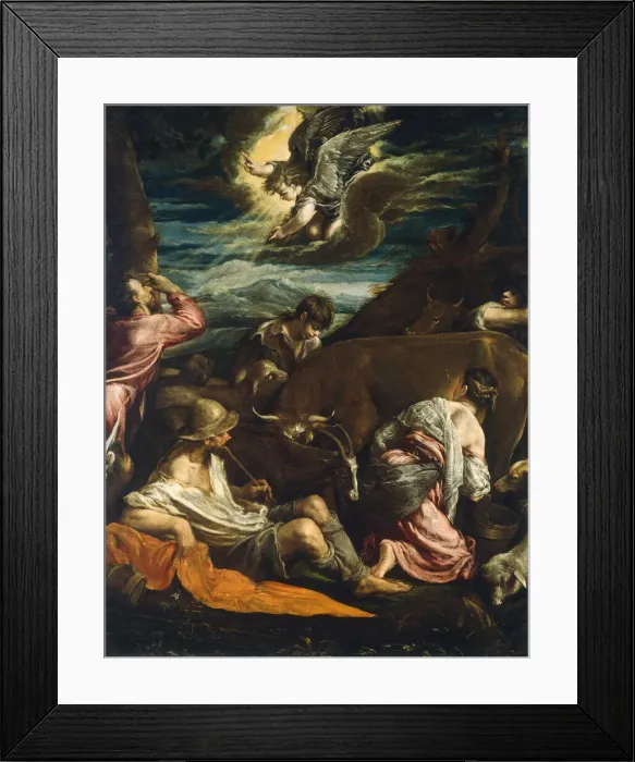 Framed Print : The Annunciation to the Shepherds, probably 1555 / 1560. Creator: Jacopo Bassano il vecchio Framed Print : The Annunciation to the Shepherds, probably 1555 / 1560. Creator: Jacopo Bassano il vecchio