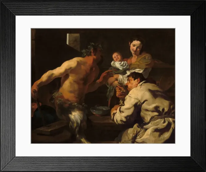 Framed Print : The Satyr and the Peasant, possibly c. 1623 / 1626. Creator: Johann Liss Framed Print : The Satyr and the Peasant, possibly c. 1623 / 1626. Creator: Johann Liss