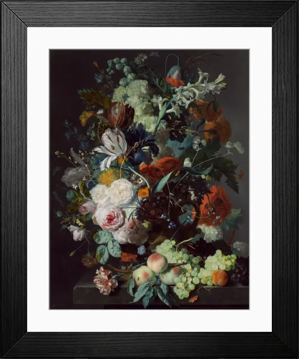 Framed Print : Still Life with Flowers and Fruit, c. 1715. Creator: Jan van Huysum Framed Print : Still Life with Flowers and Fruit, c. 1715. Creator: Jan van Huysum