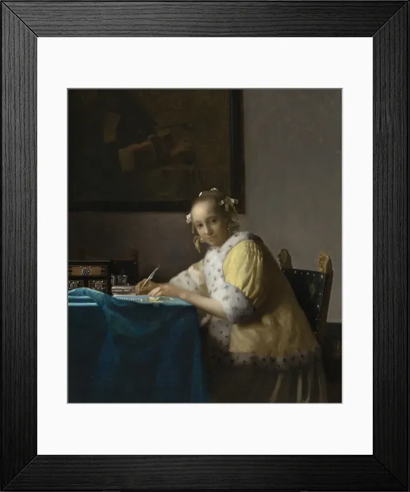 Framed Print : A Lady Writing, c. 1665. Creator: Jan Vermeer Framed Print : A Lady Writing, c. 1665. Creator: Jan Vermeer