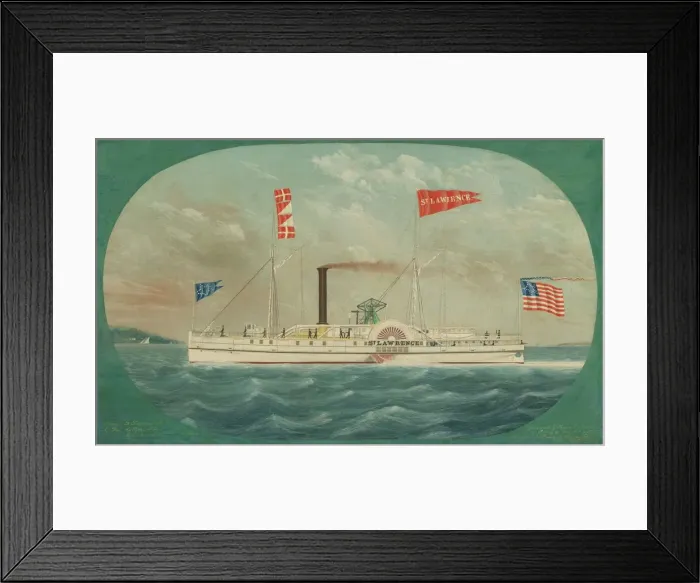 Framed Print : Steamer St. Lawrence, 1850. Creator: James Bard Framed Print : Steamer St. Lawrence, 1850. Creator: James Bard