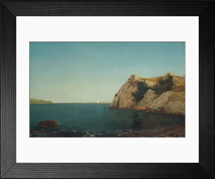 Framed Print : Beacon Rock, Newport Harbor, 1857. Creator: John Frederick Kensett Framed Print : Beacon Rock, Newport Harbor, 1857. Creator: John Frederick Kensett