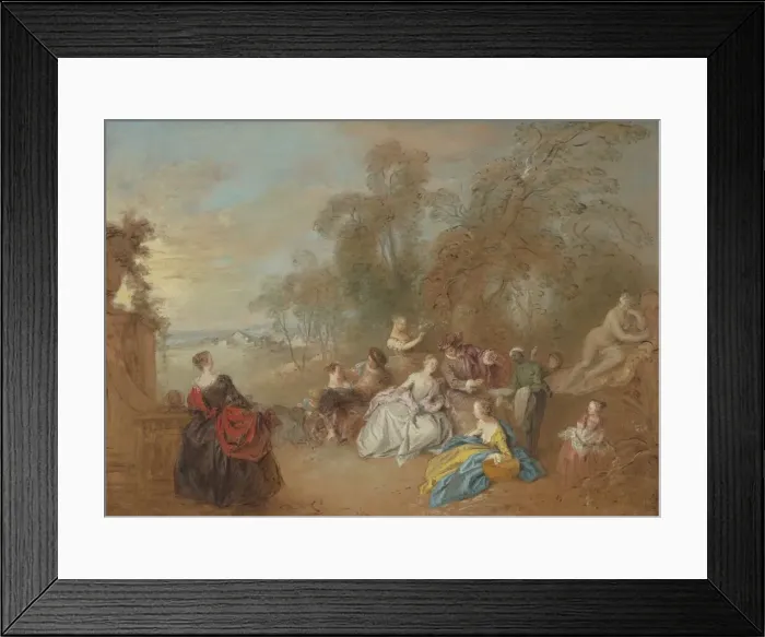 Framed Print : On the Terrace, c. 1730 / 1735. Creator: Jean-Baptiste Pater Framed Print : On the Terrace, c. 1730 / 1735. Creator: Jean-Baptiste Pater