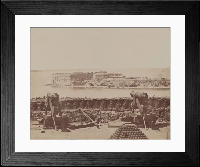 Framed Print : Gun Battery, 1855-1856. Creator: James Robertson Framed Print : Gun Battery, 1855-1856. Creator: James Robertson