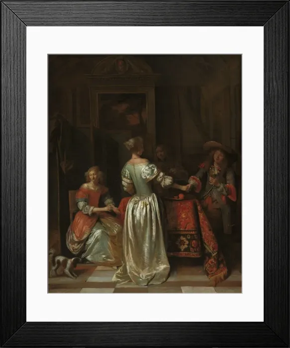 Framed Print : The Greeting, c. 1675. Creator: Pieter de Hooch Framed Print : The Greeting, c. 1675. Creator: Pieter de Hooch