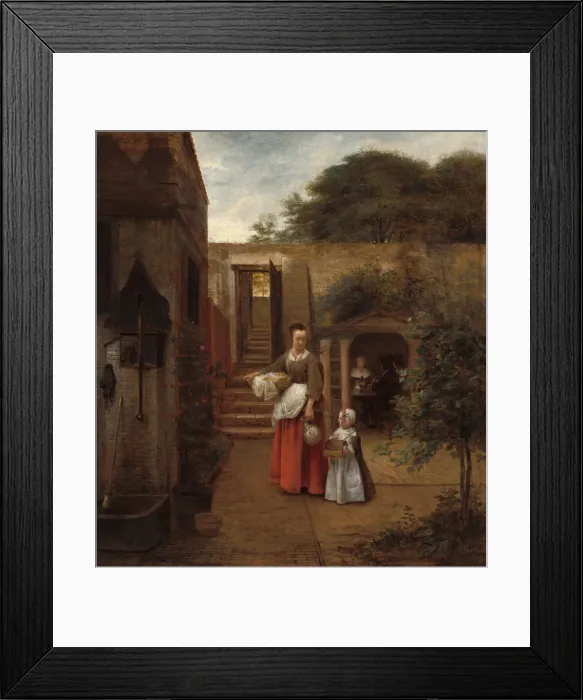 Framed Print : Woman and Child in a Courtyard, 1658 / 1660. Creator: Pieter de Hooch Framed Print : Woman and Child in a Courtyard, 1658 / 1660. Creator: Pieter de Hooch