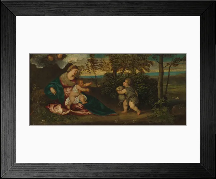 Framed Print : Madonna and Child and the Infant Saint John in a Landscape, 1540 / 1550 Framed Print : Madonna and Child and the Infant Saint John in a Landscape, 1540 / 1550