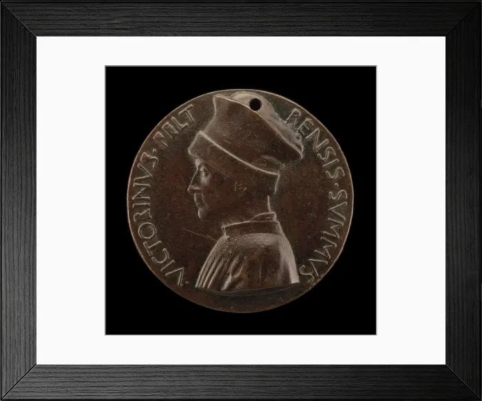 Framed Print : Vittorino de Rambaldoni da Feltre, 1379-1446, Humanist [obverse], c. 1446