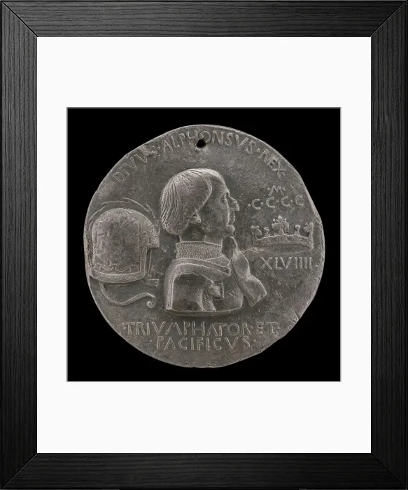 Framed Print : Alfonso V of Aragon, 1394-1458, King of Naples and Sicily 1443 [obverse], 1449