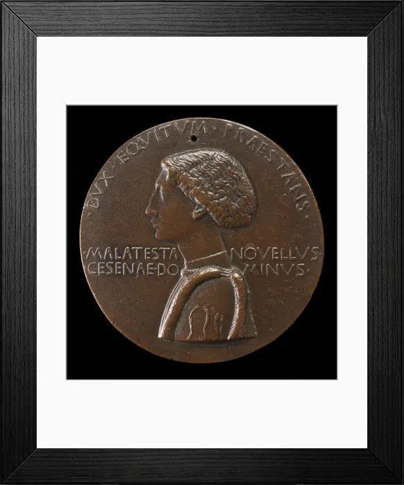 Framed Print : Domenico Novello Malatesta, 1418-1465, Lord of Cesena and Cervia 1429 [obverse], c. 1445