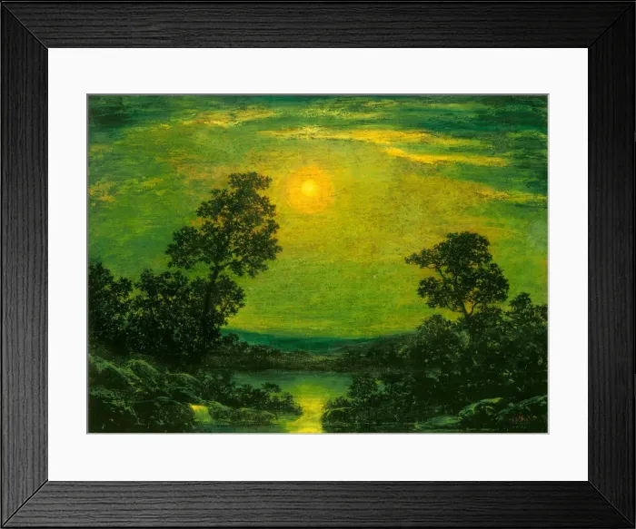 Framed Print : Moonlight, early 20th century. Creator: Ralph Blakelock Framed Print : Moonlight, early 20th century. Creator: Ralph Blakelock
