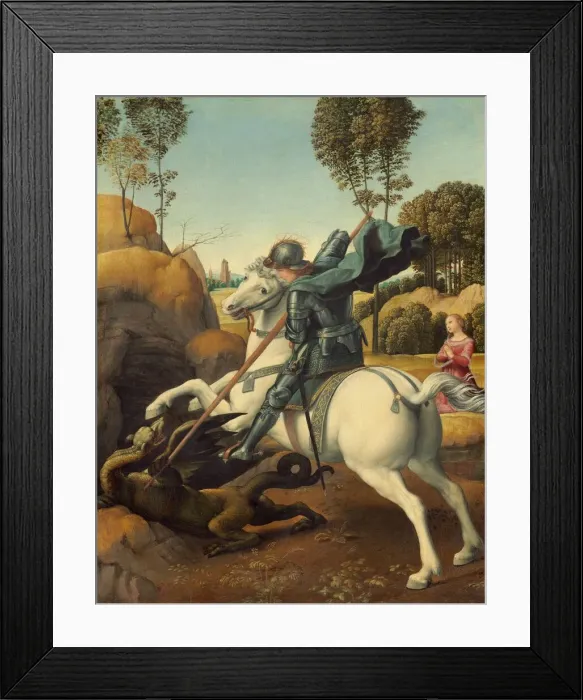 Framed Print : Saint George and the Dragon, c. 1506. Creator: Raphael Framed Print : Saint George and the Dragon, c. 1506. Creator: Raphael