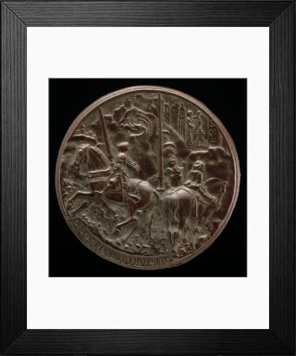 Framed Print : Filippo Maria Visconti Riding in a Mountainous Landscape [reverse], c. 1441