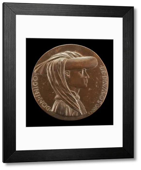 Framed Print : Don Inigo d Avalos, d. 1484, Grand Chamberlain of Naples 1449 [obverse], c