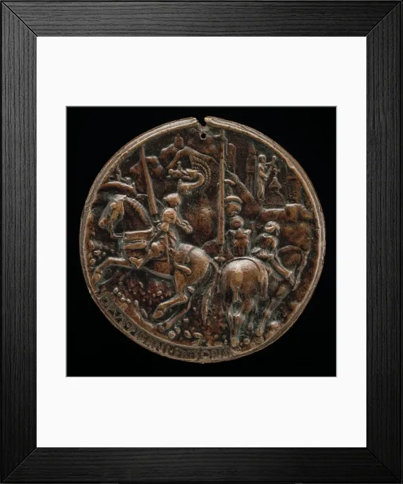 Framed Print : Filippo Maria Visconti Riding in a Mountainous Landscape [reverse], c. 1441