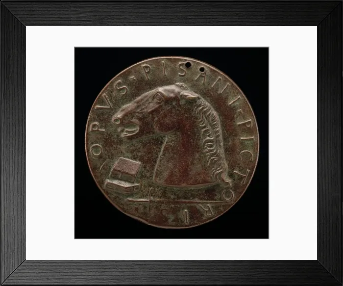 Framed Print : Charger, Books, and Sword [reverse], c. 1441. Creator: Pisanello