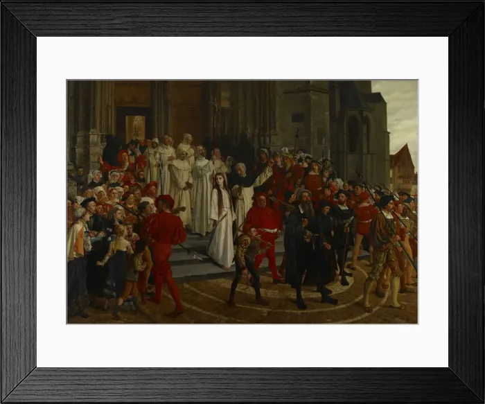 Framed Print : A Martyr Of The 16th Century - Johanna Van Santhoven, 1883. Creator: Willem Geets Framed Print : A Martyr Of The 16th Century - Johanna Van Santhoven, 1883. Creator: Willem Geets