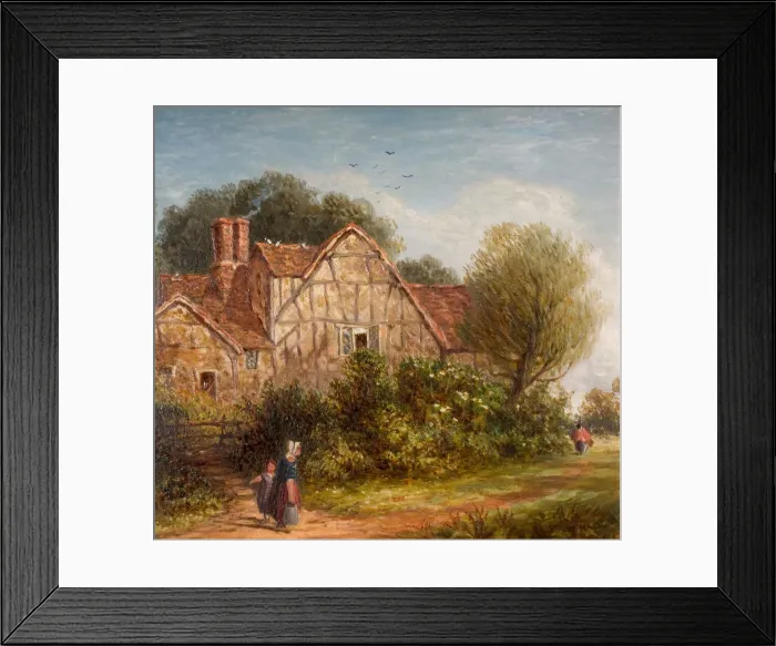 Framed Print : An English Cottage, 1880. Creator: William Henry Hill