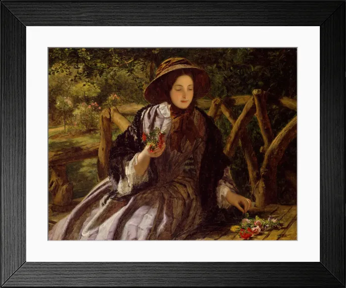 Framed Print : Garden Flowers (Making a Posy), 1855-1856. Creator: William Powell Frith Framed Print : Garden Flowers (Making a Posy), 1855-1856. Creator: William Powell Frith