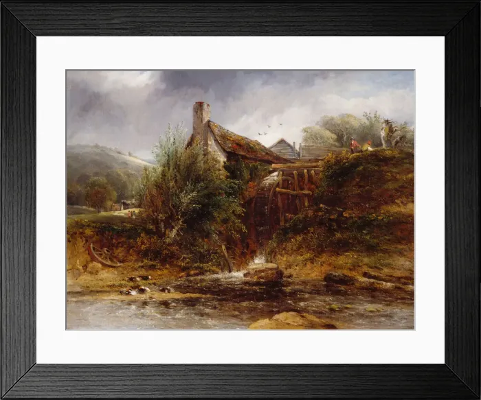 Framed Print : Old Water Mill, North Wales, 1830-1860. Creator: William Roberts Framed Print : Old Water Mill, North Wales, 1830-1860. Creator: William Roberts